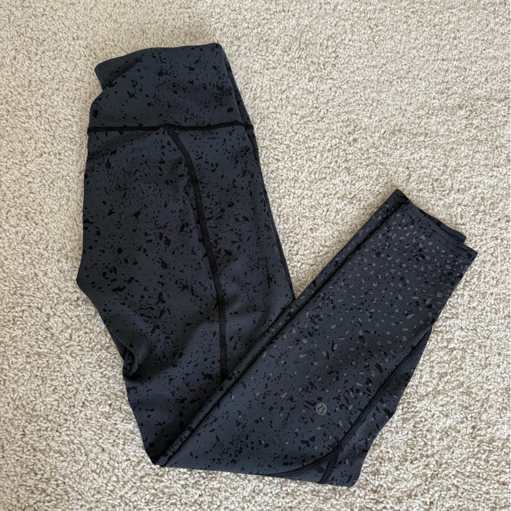 Lululemon x Soul Cycle Athletica Black Splatter Leggings